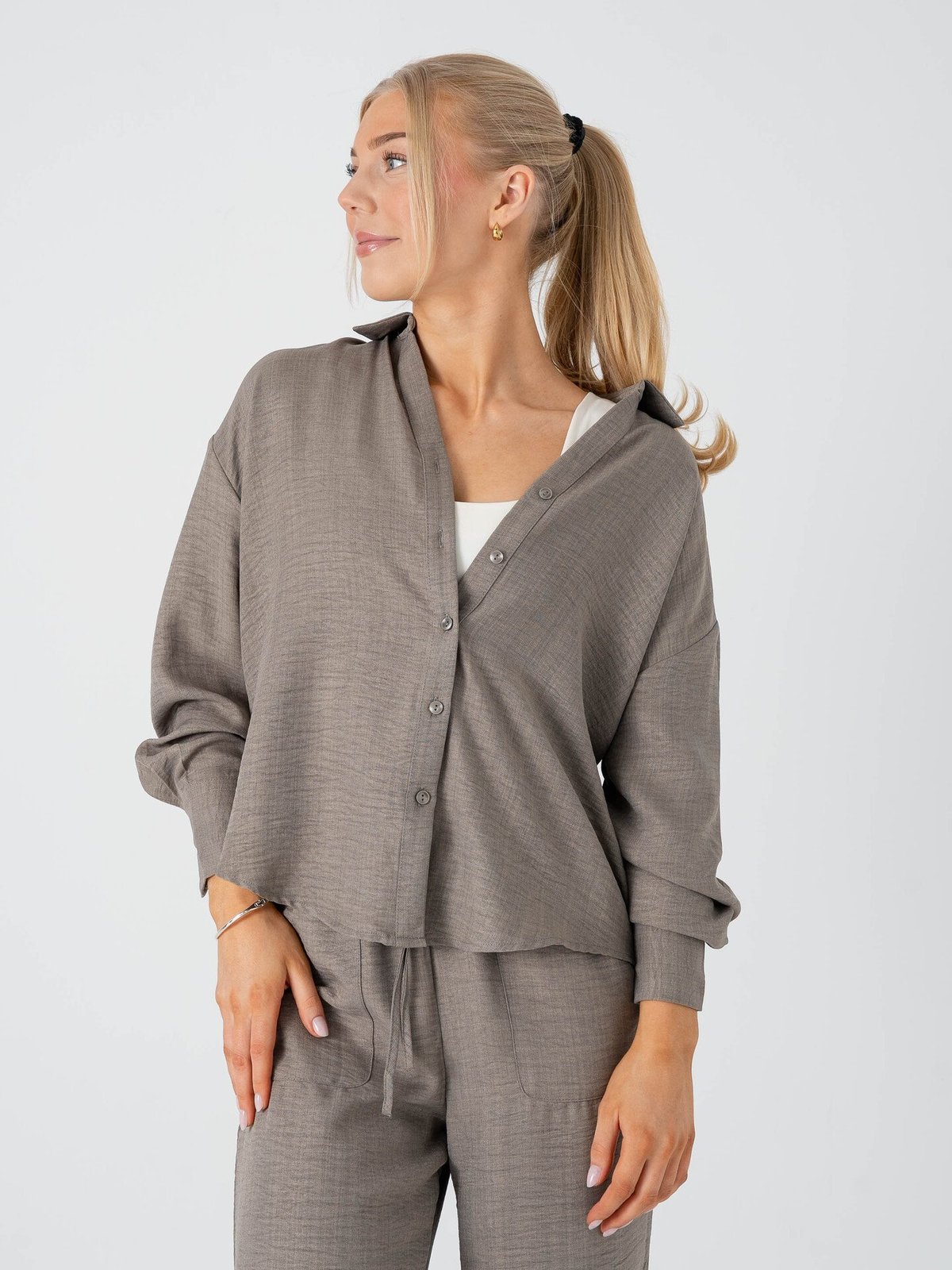 Vero Moda Melaney Queeny Long Sleeve Shirt Brindle