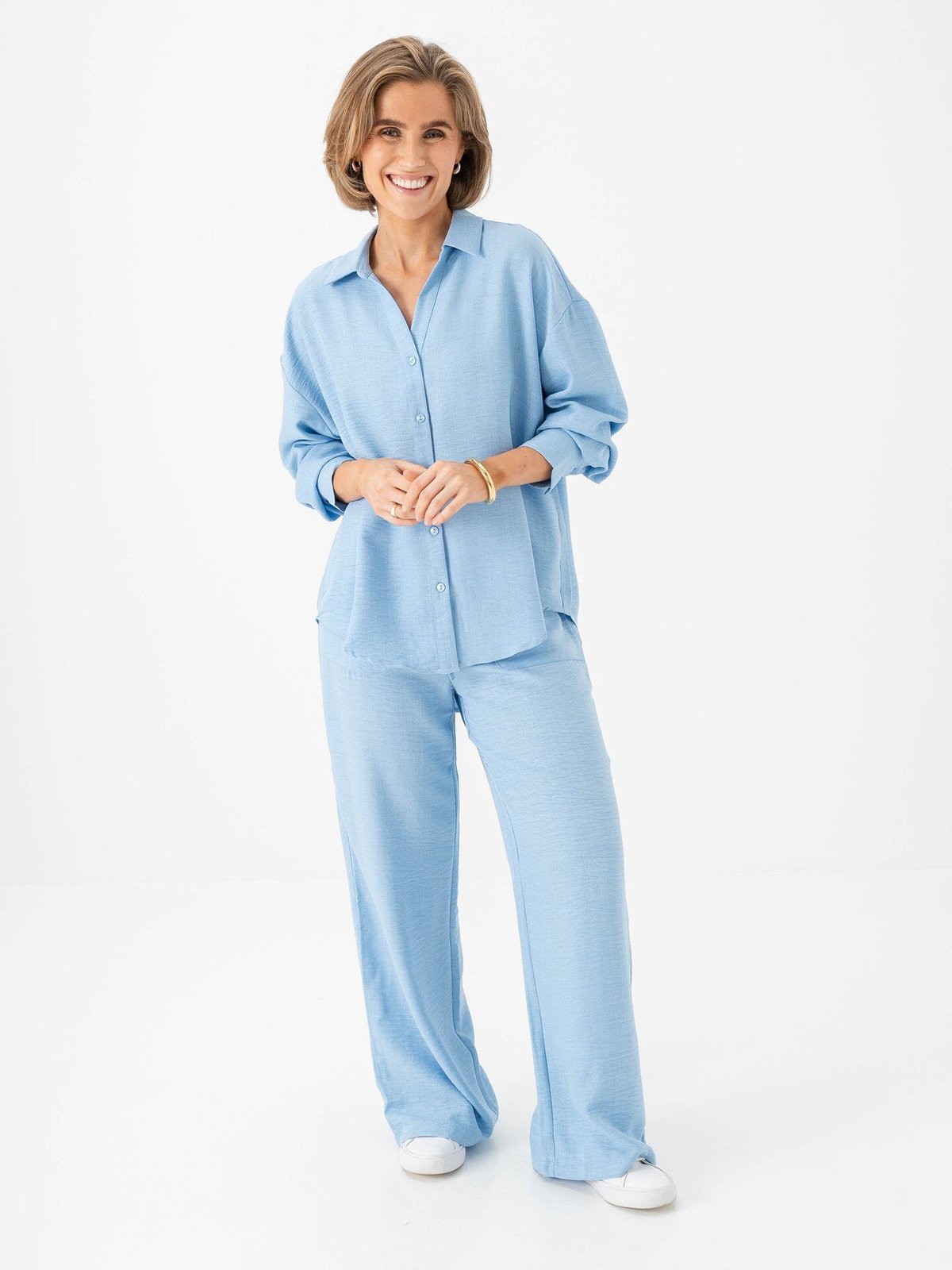 Vero Moda Melaney Queeny Long Sleeve Shirt Chambray Blue Melange