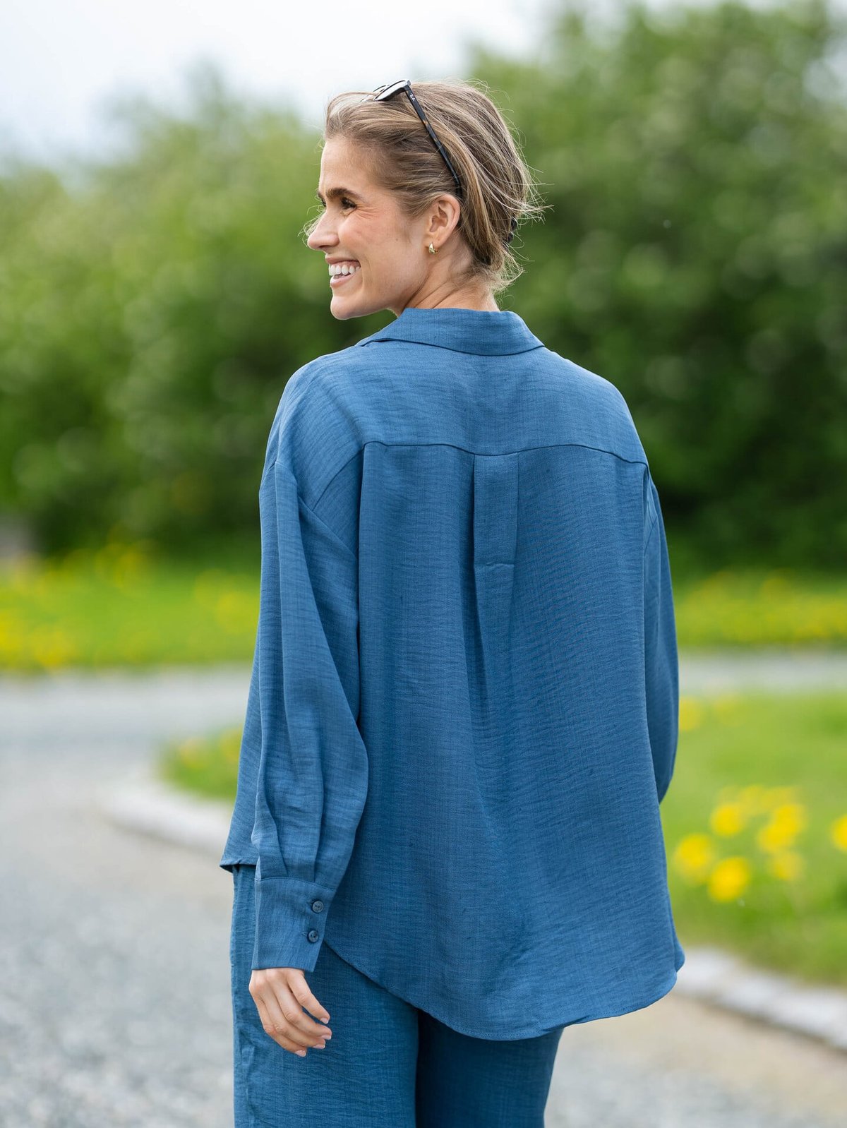 Vero Moda Melaney Queeny Long Sleeve Shirt Dark Denim Melange