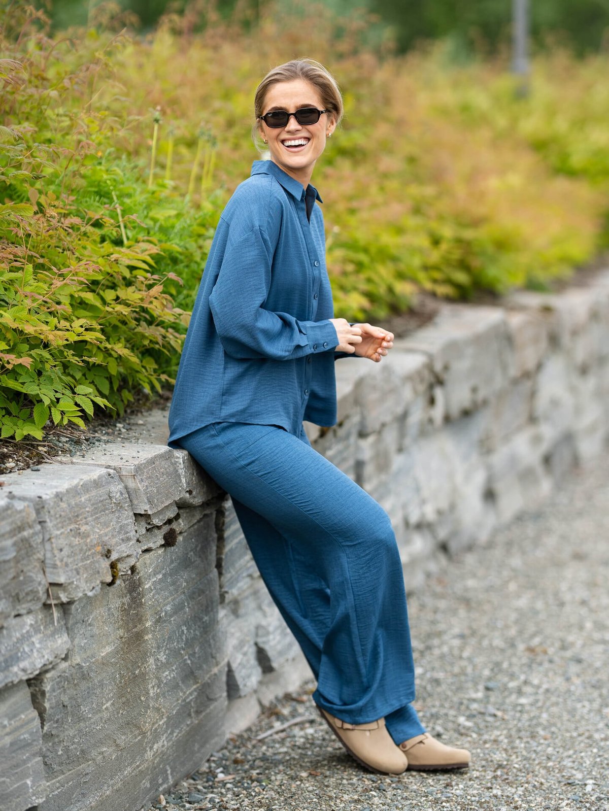 Vero Moda Melaney Queeny Long Sleeve Shirt Dark Denim Melange