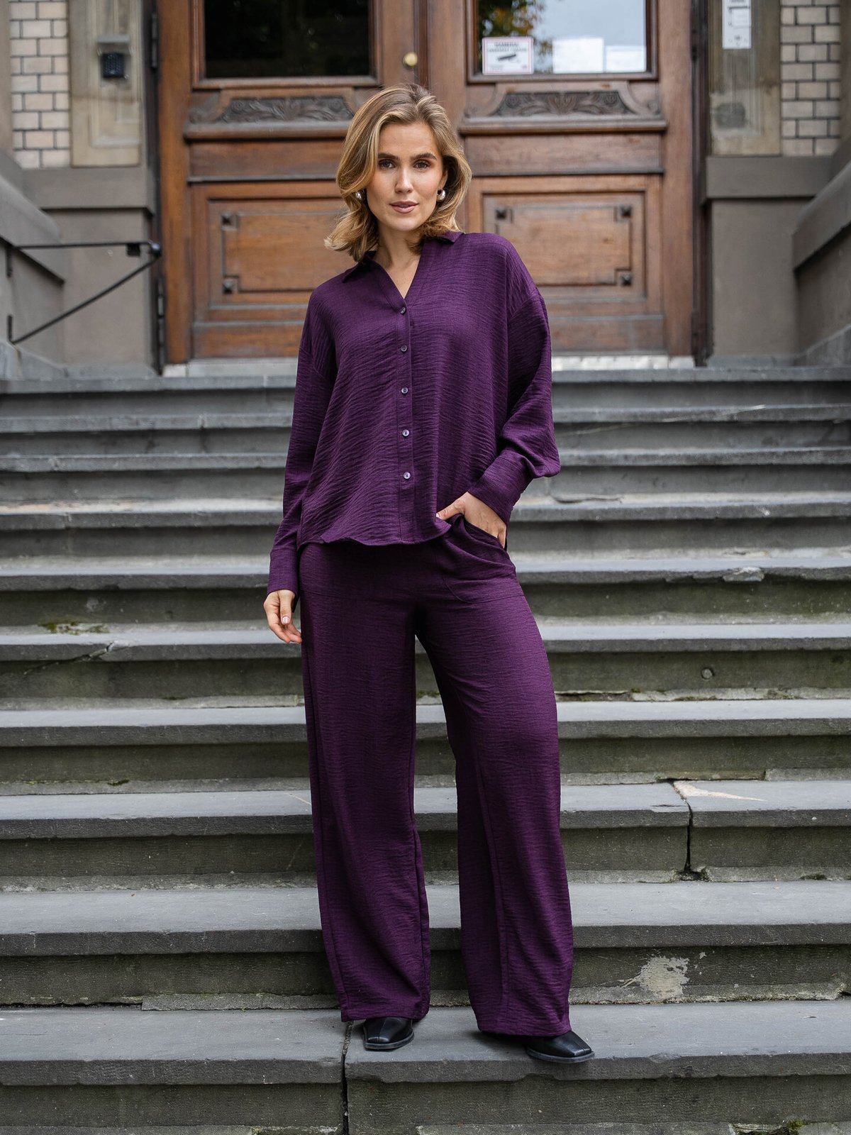 Vero Moda Melaney Queeny Long Sleeve Shirt Winetasting