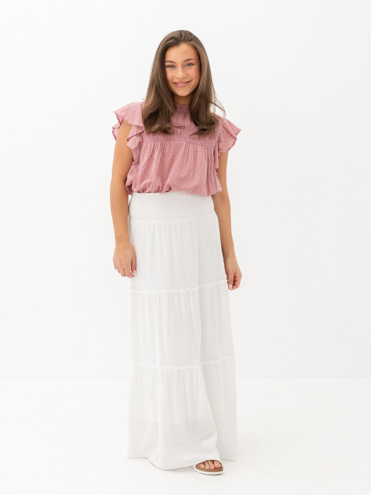 Vero Moda Aware Keeley High Waist Long Skirt Snow White
