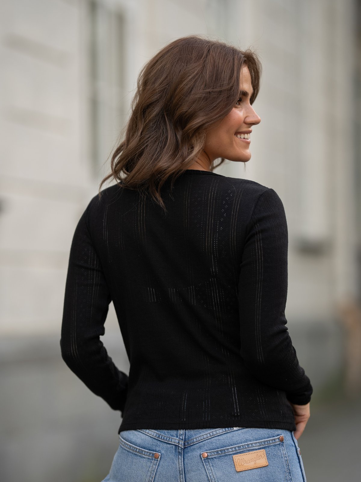 Vero Moda Lisa Long Sleeve Top Black