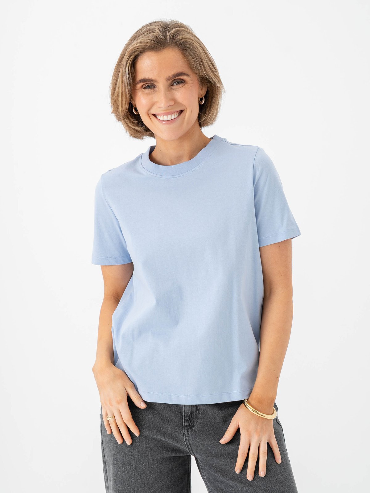Vero Moda Paulina Short Sleeve T-Shirt Brunnera Blue