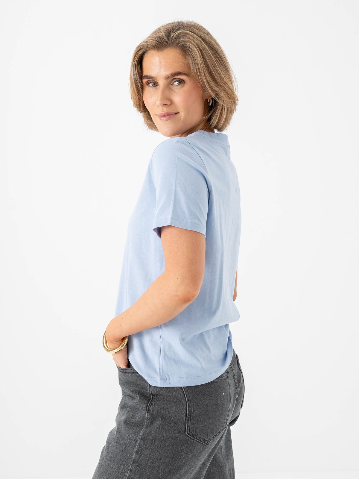 Vero Moda Paulina Short Sleeve T-Shirt Brunnera Blue