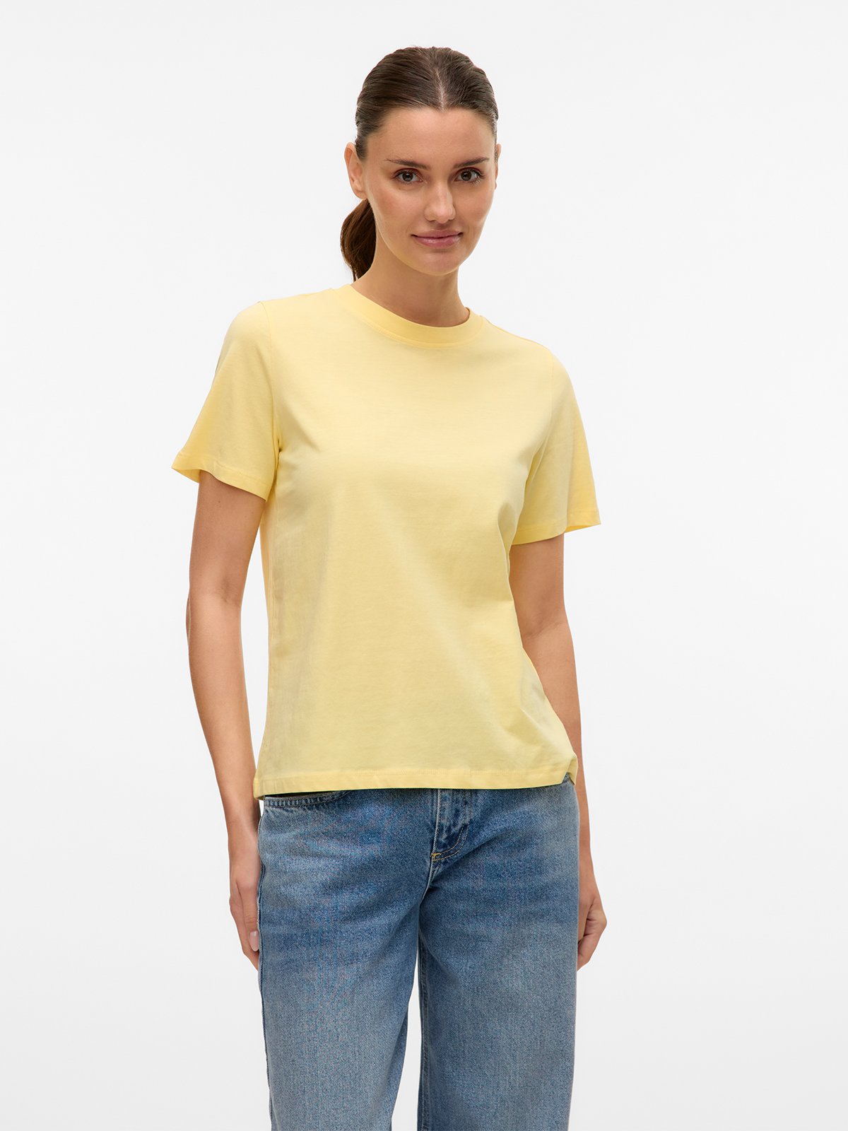 Vero Moda Paulina Short Sleeve T-Shirt Lemon Meringue