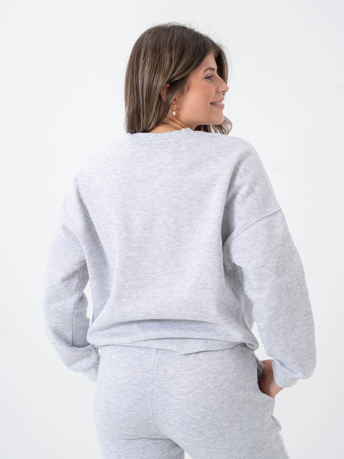 Vero Moda Sonja Long Sleeve Sweat Light Grey Melange