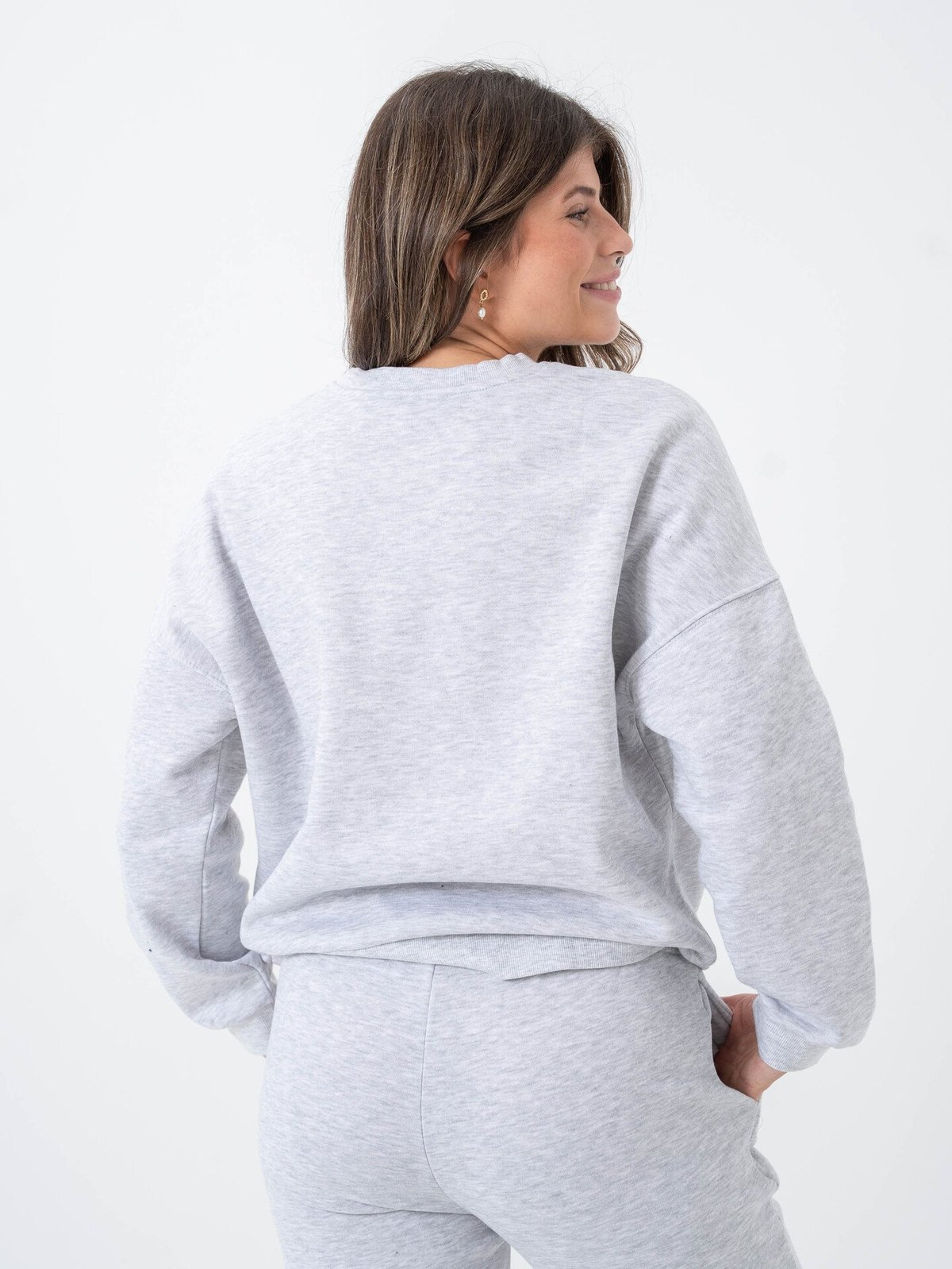 Vero Moda Sonja Long Sleeve Sweat Light Grey Melange