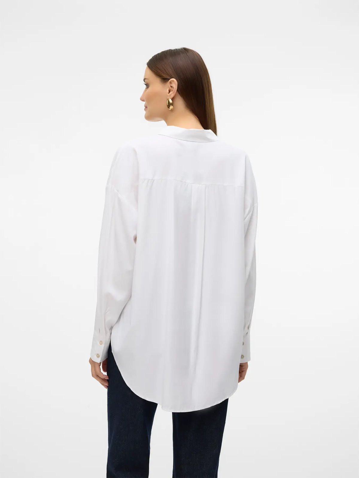 Vero Moda Nora Long Sleeve Oversize Shirt Bright White