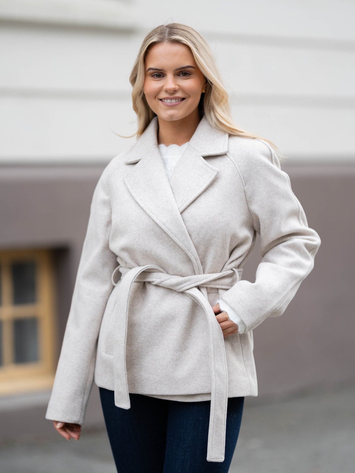 Vero Moda Fortuneaya Raglan Sleeve Jacket Oatmeal Melange