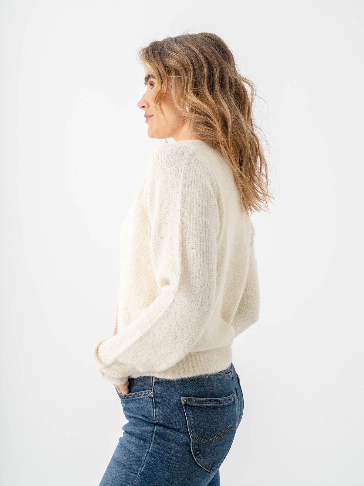 Vero Moda Novah Long Sleeve O-Neck Button Cardigan Birch