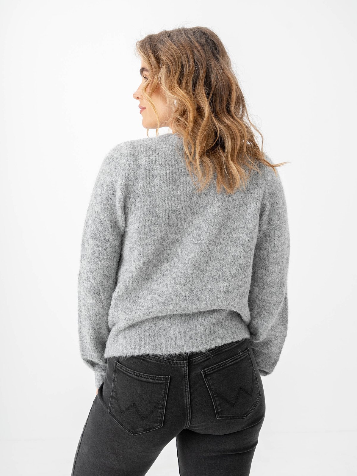 Vero Moda Novah Long Sleeve O-Neck Button Cardigan Medium Grey Melange