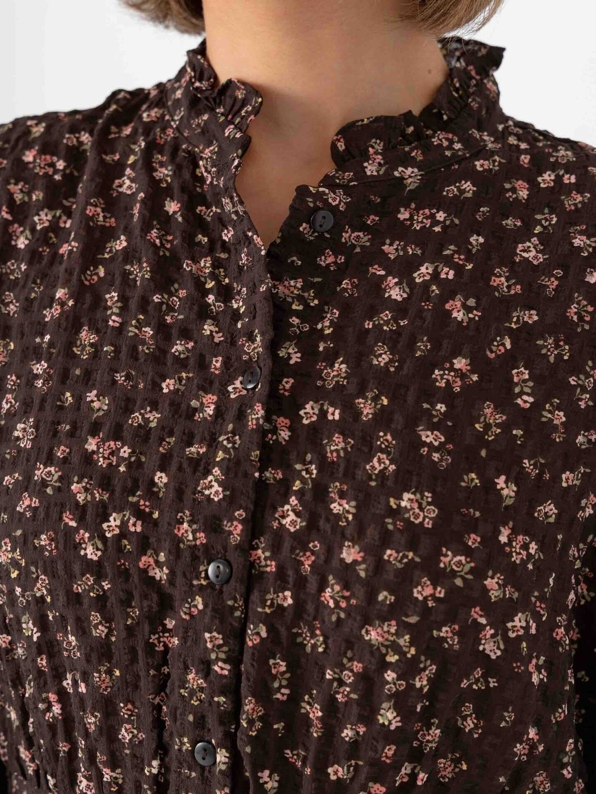 Vero Moda Aware Noelle Long Sleeve High Neck Short Dress Chocolate Torte Rose Elegance