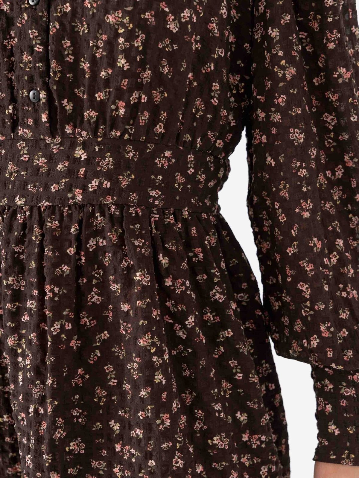 Vero Moda Aware Noelle Long Sleeve High Neck Short Dress Chocolate Torte Rose Elegance