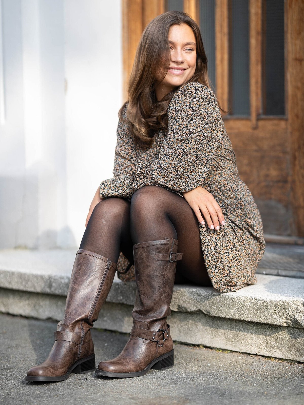 Vero Moda Aware Noelle Long Sleeve High Neck Short Dress Hedge Green