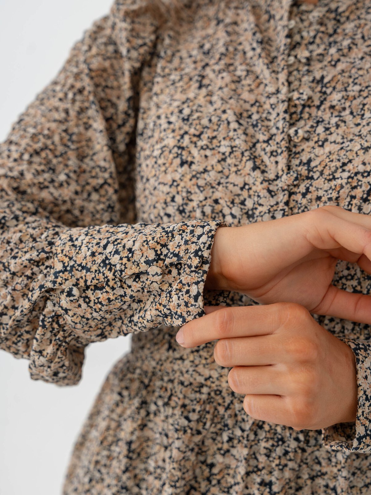 Vero Moda Aware Noelle Long Sleeve High Neck Short Dress Salute All Over Print Leona