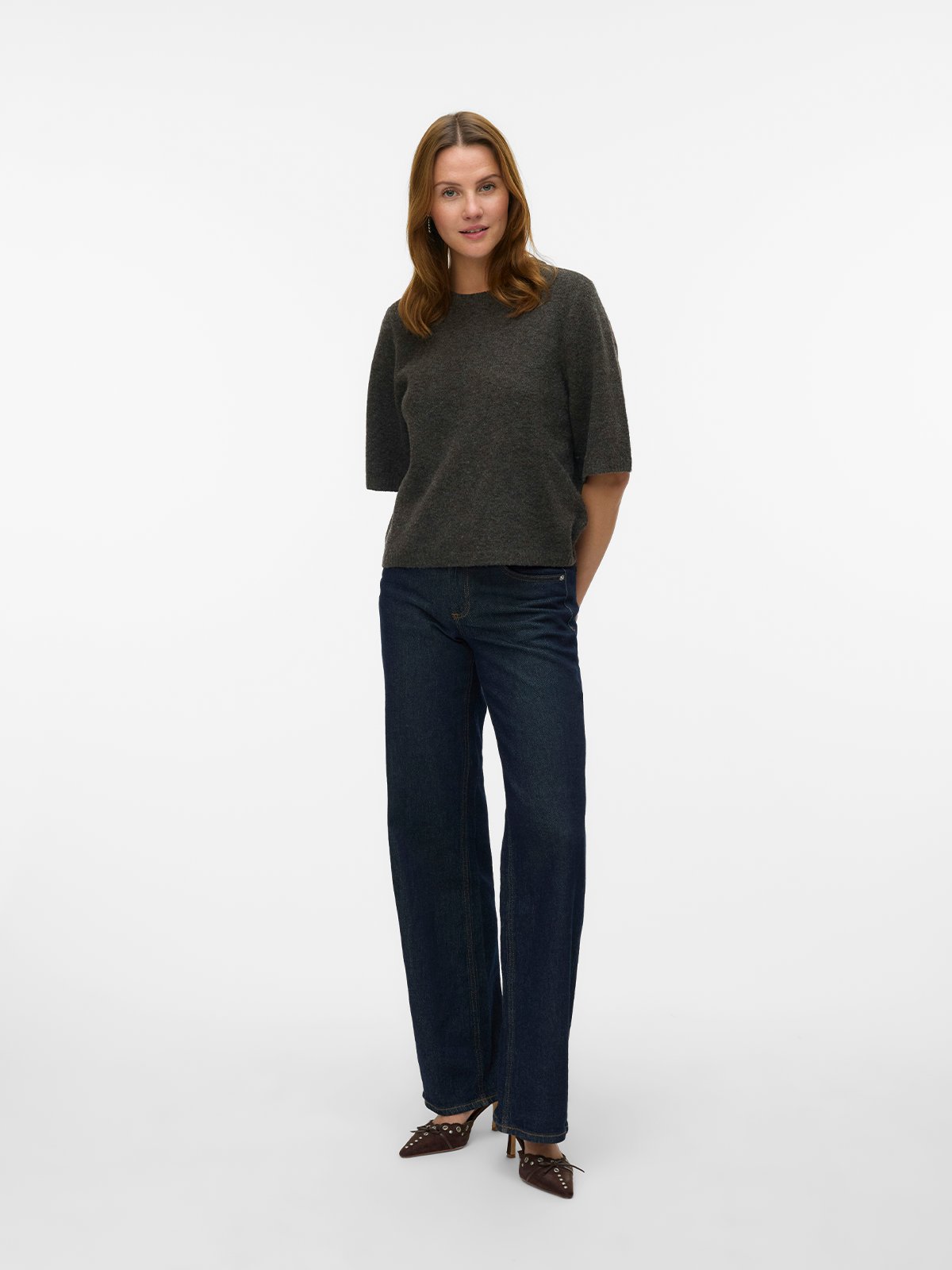 Vero Moda Boom 2/4 O-Neck Oversize Pullover Chocolate Torte