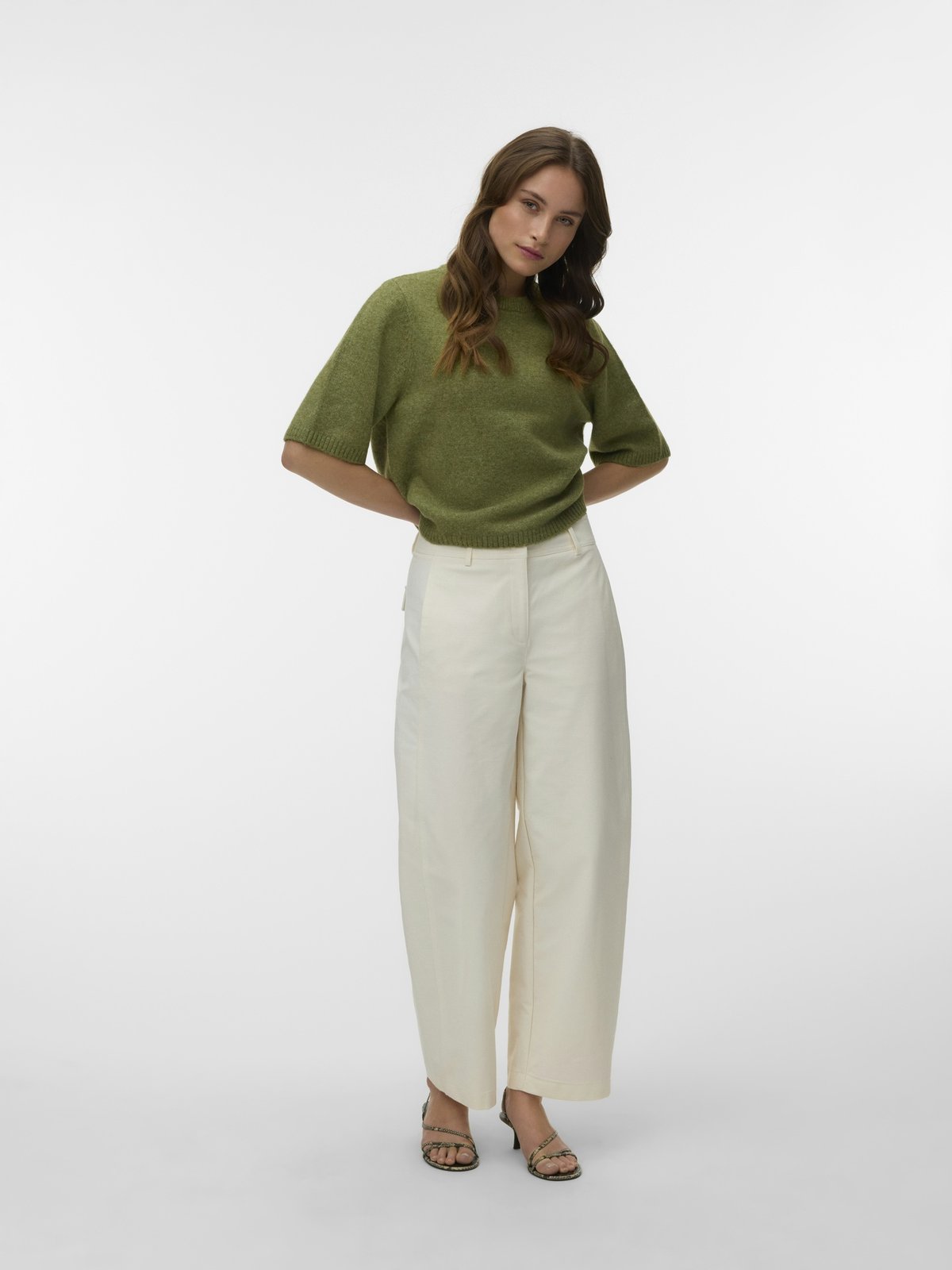 Vero Moda Boom 2/4 O-Neck Oversize Pullover Sphagnum