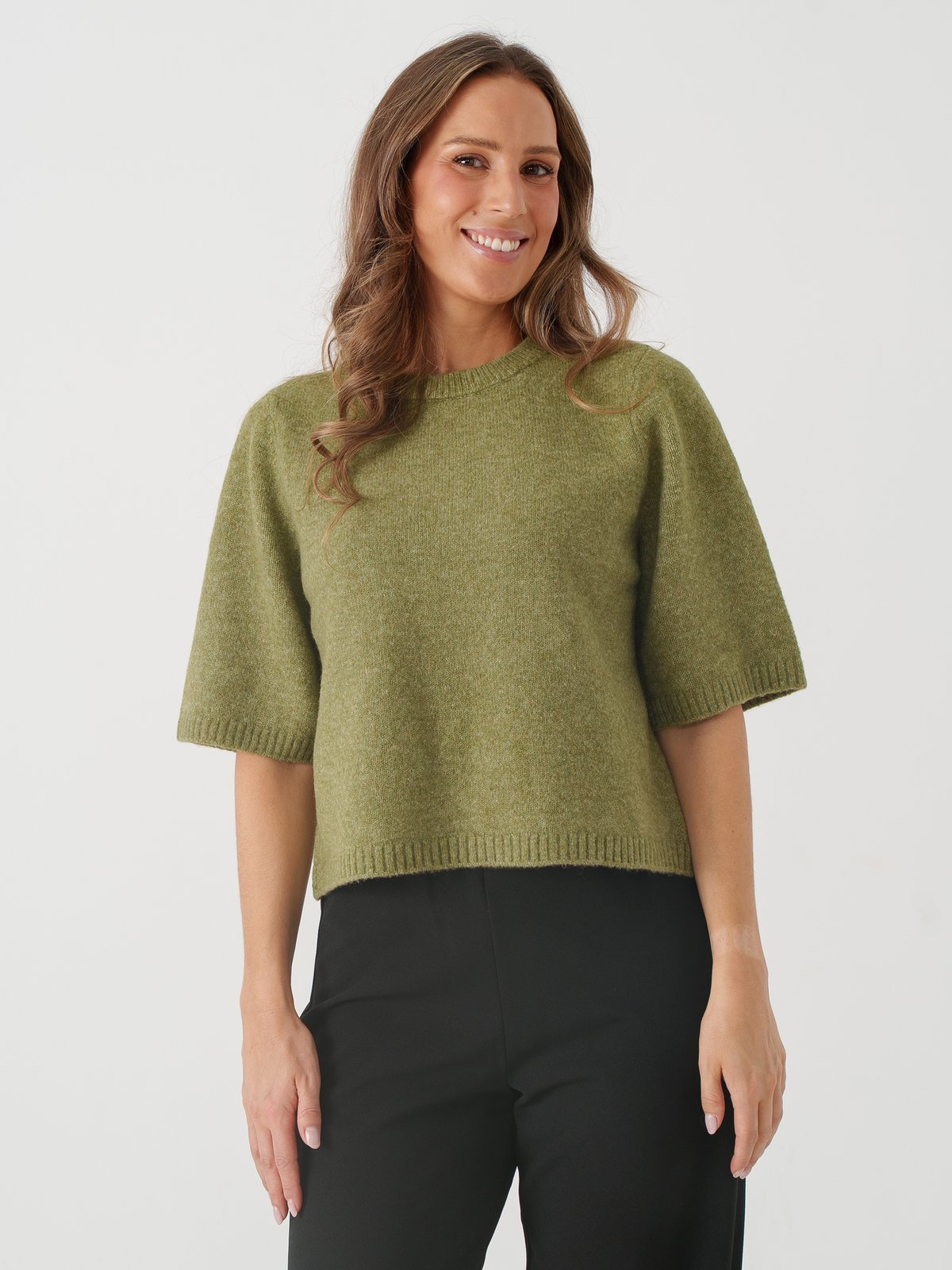 Vero Moda Boom 2/4 O-Neck Oversize Pullover Sphagnum