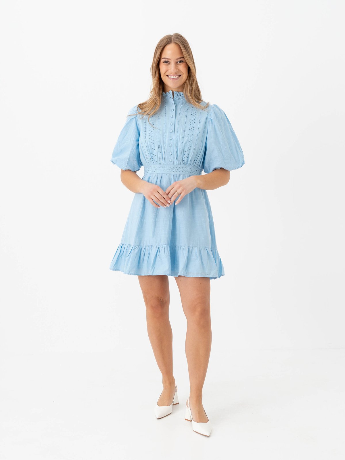 Vero Moda Aware Clover 2/4 High Neck Short Dress Airy Blue