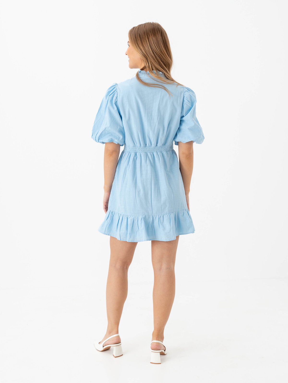 Vero Moda Aware Clover 2/4 High Neck Short Dress Airy Blue
