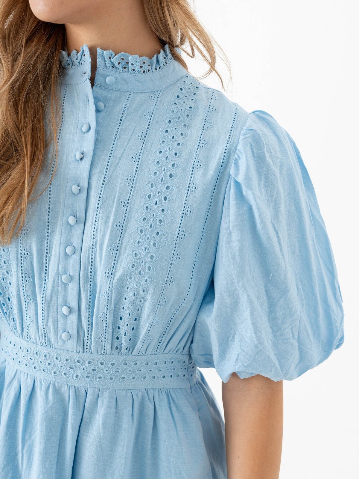 Vero Moda Aware Clover 2/4 High Neck Short Dress Airy Blue