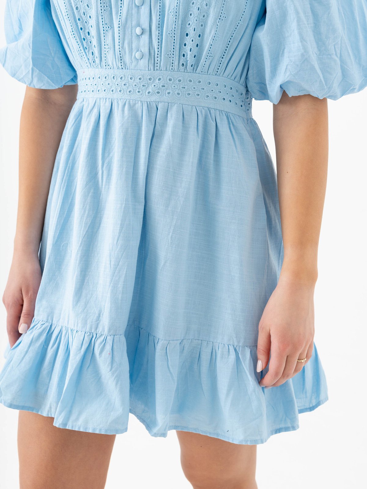 Vero Moda Aware Clover 2/4 High Neck Short Dress Airy Blue