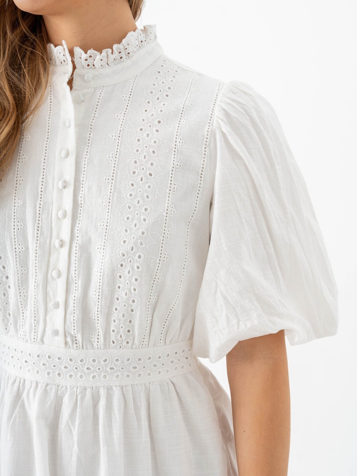 Vero Moda Aware Clover 2/4 High Neck Short Dress Snow White