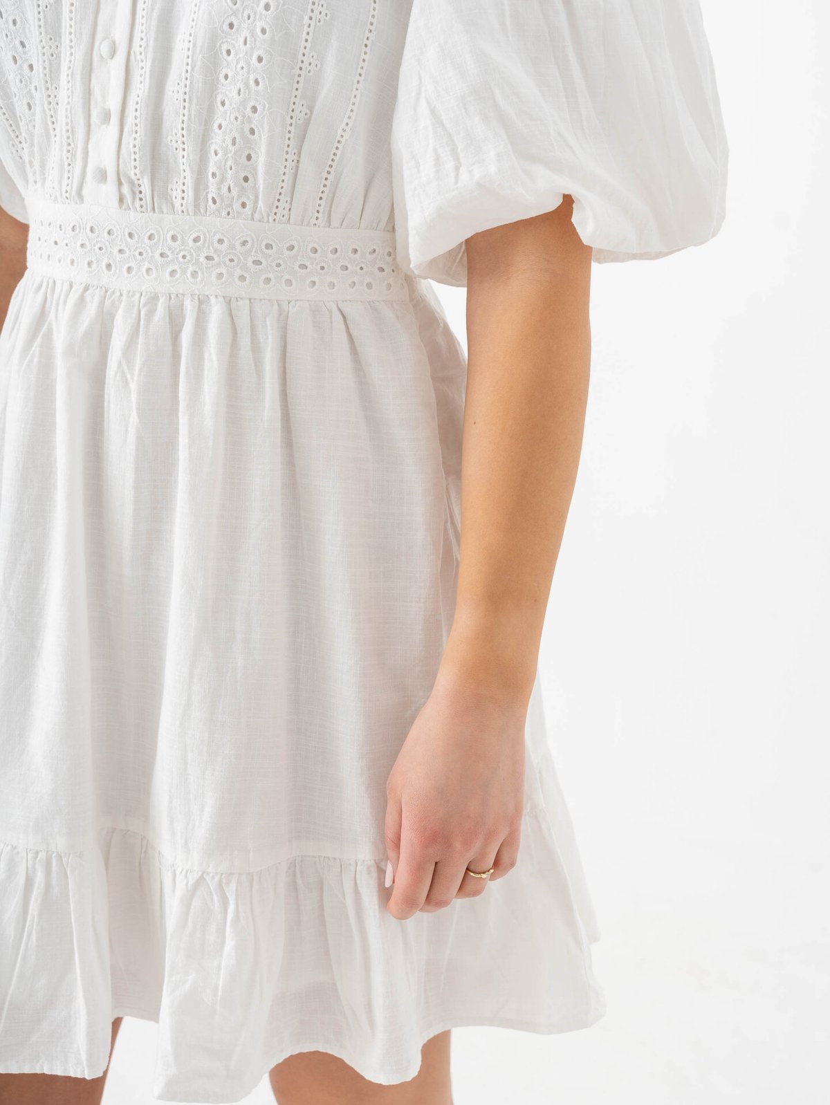 Vero Moda Aware Clover 2/4 High Neck Short Dress Snow White