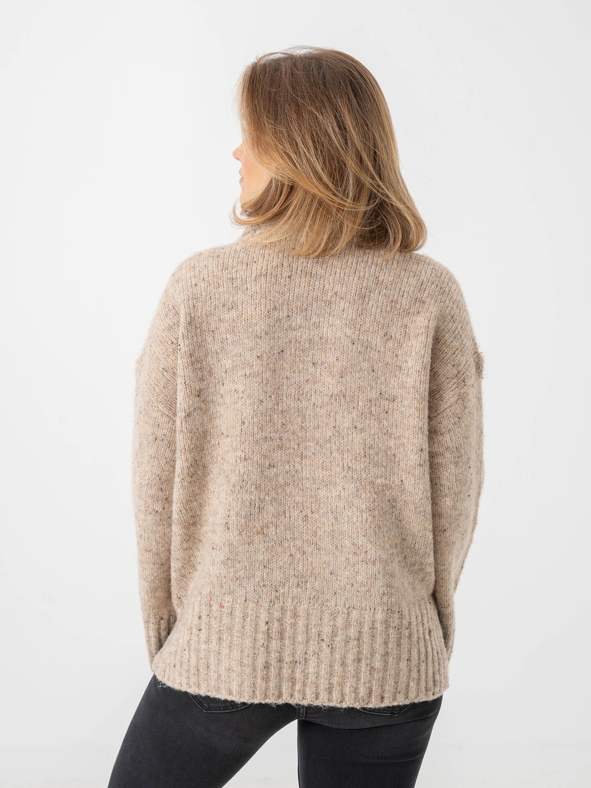 Vero Moda Ingrid Long Sleeve Roll Neck Pullover Silver Mink