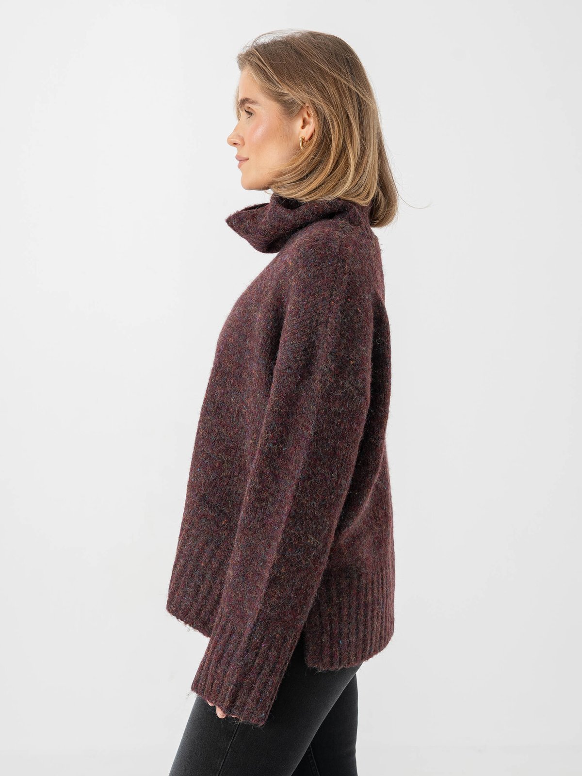 Vero Moda Ingrid Long Sleeve Roll Neck Pullover Winetasting