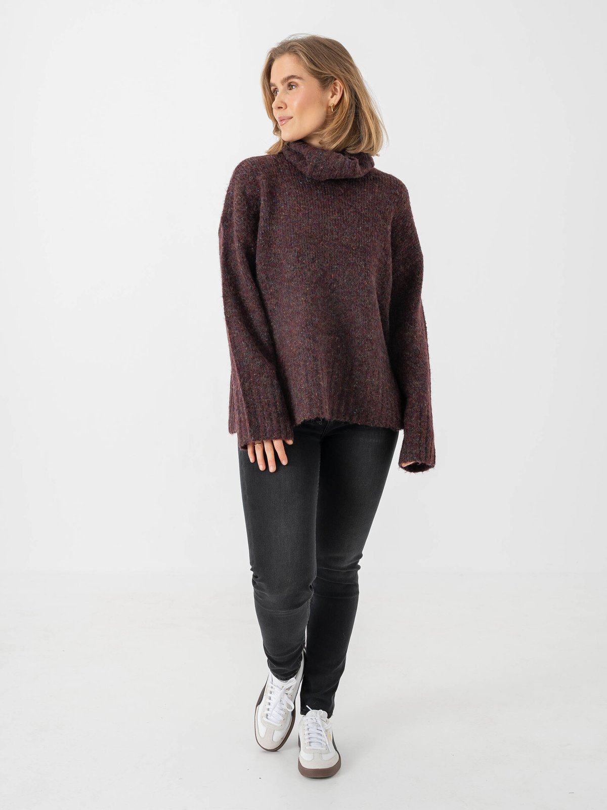 Vero Moda Ingrid Long Sleeve Roll Neck Pullover Winetasting