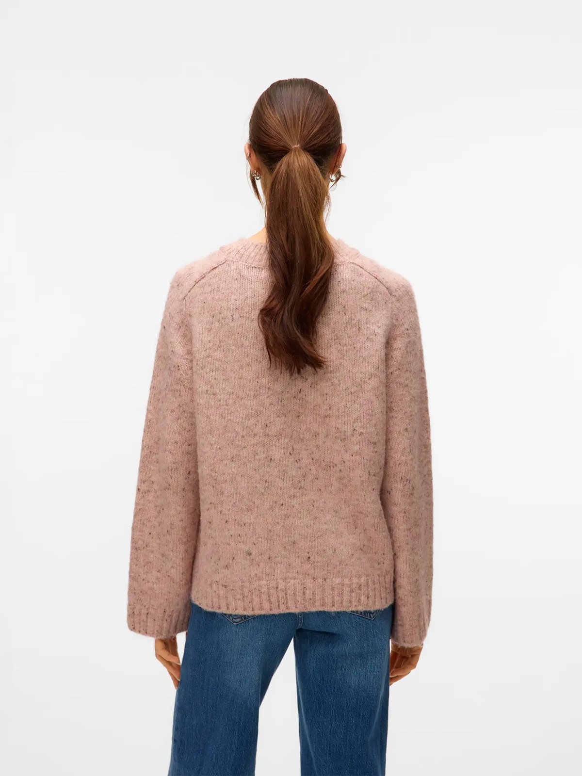 Vero Moda Ingrid Long Sleeve O-Neck Pullover Pink Dogwood w. Melange