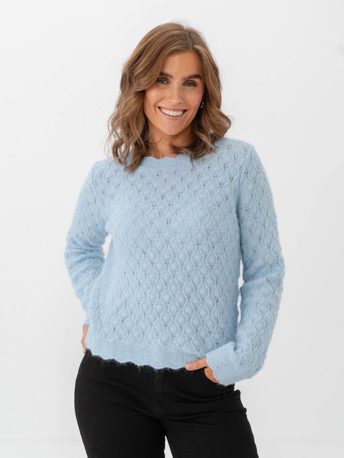 Vero Moda Aware Purdie Long Sleeve O-Neck Pullover Cashmere Blue