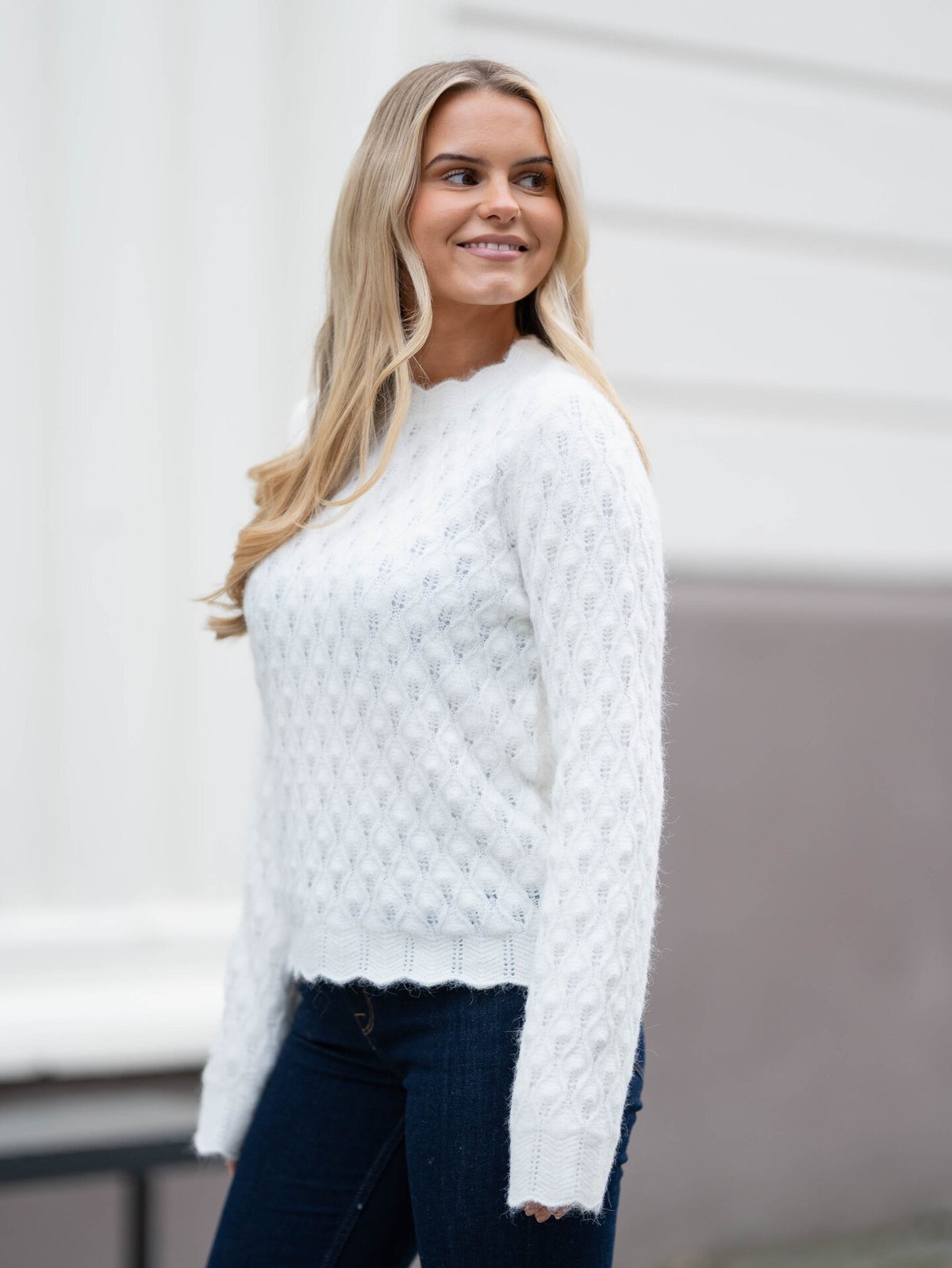 Vero Moda Aware Purdie Long Sleeve O-Neck Pullover Snow White