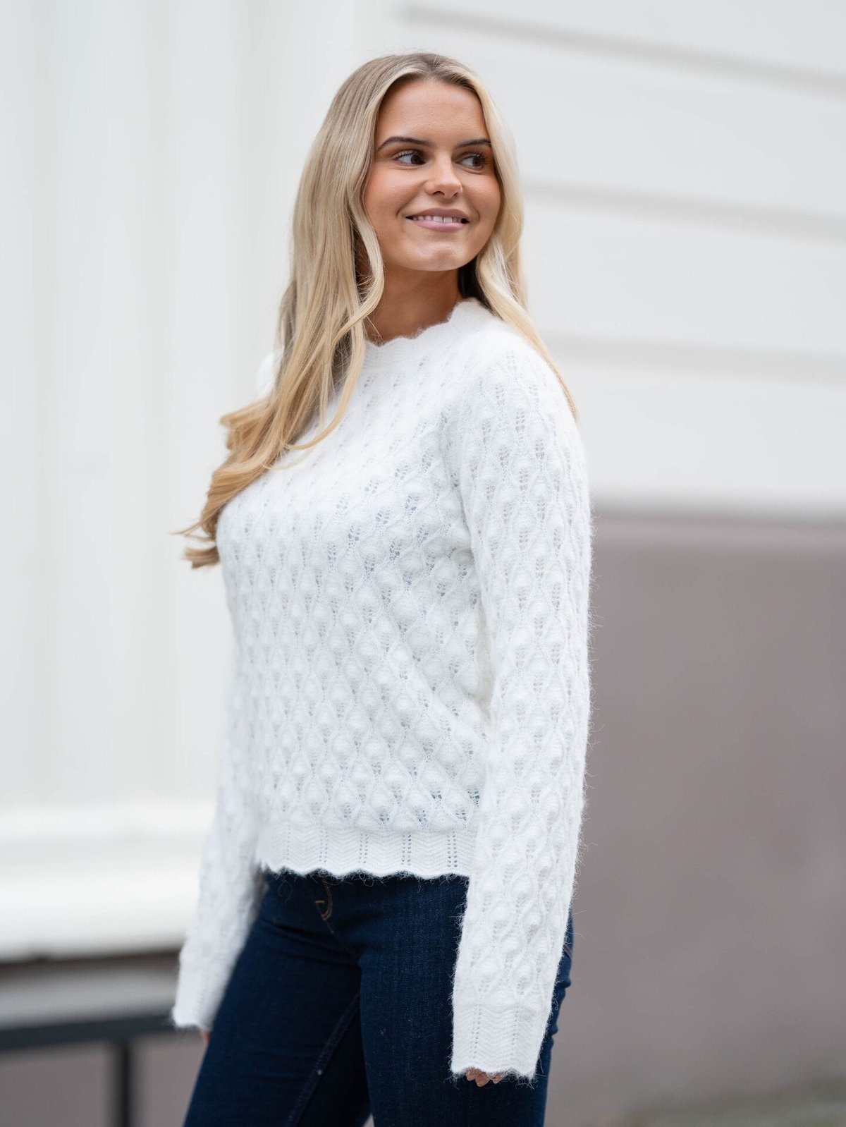 Vero Moda Aware Purdie Long Sleeve O-Neck Pullover Snow White