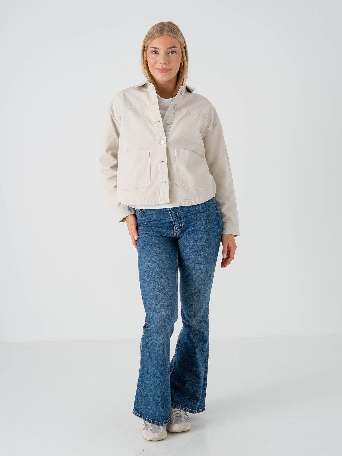 Vero Moda Jamie Long Sleeve Denim Shacket Birch