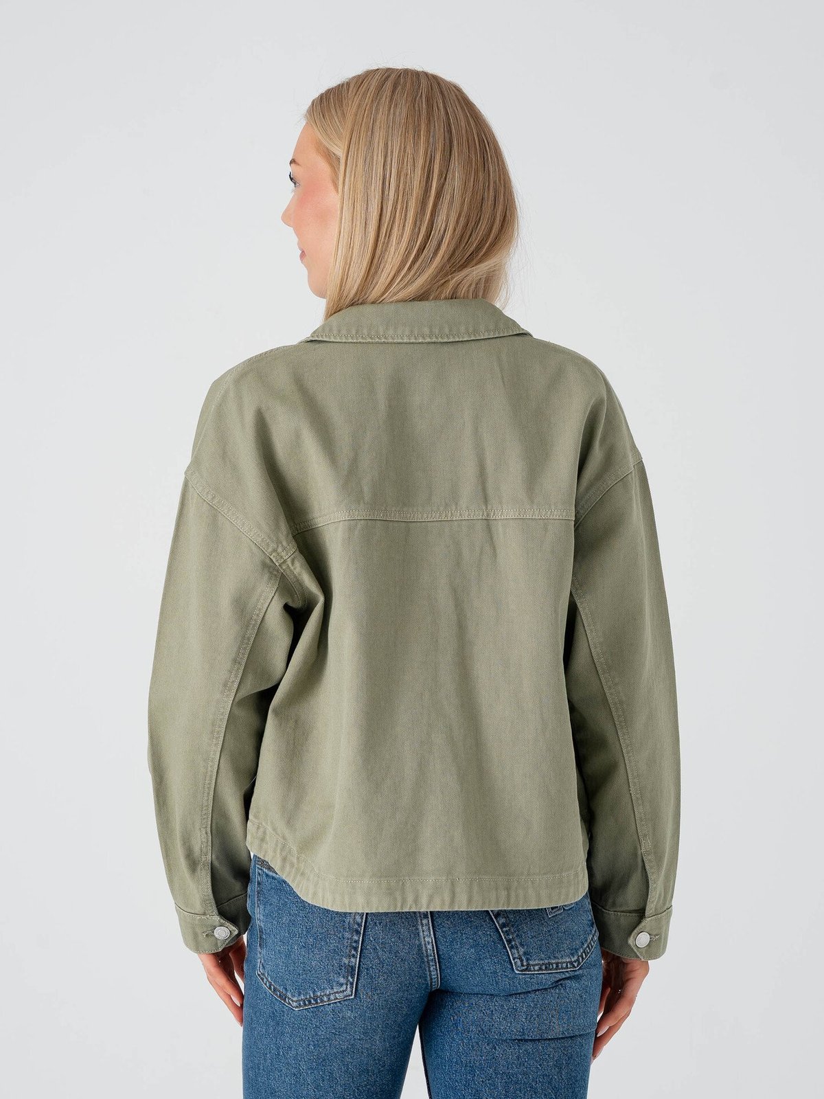 Vero Moda Jamie Long Sleeve Denim Shacket Laurel Wreath Washed