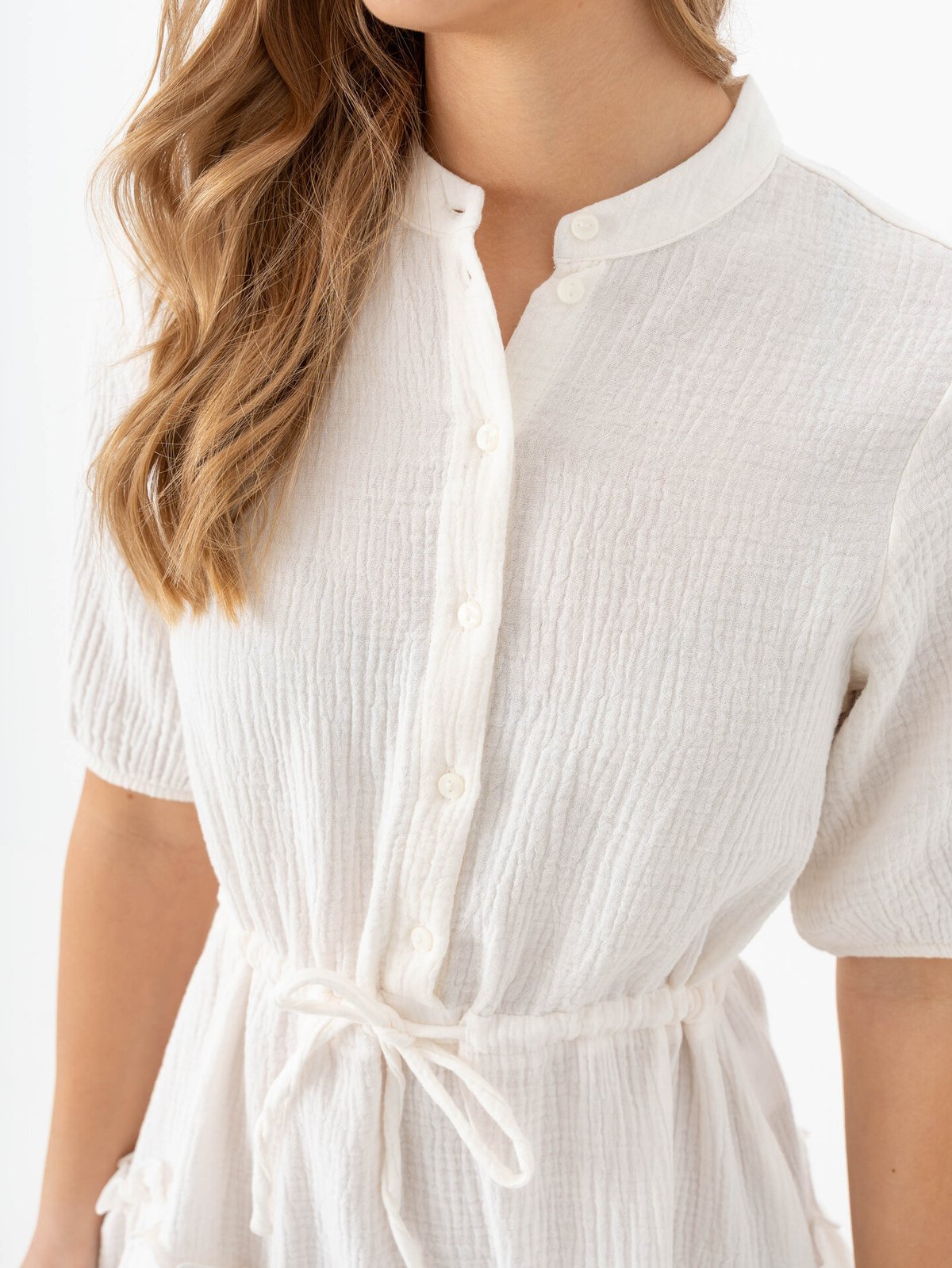 Vero Moda Natti Short Sleeve V-Neck Short Dress Snow White