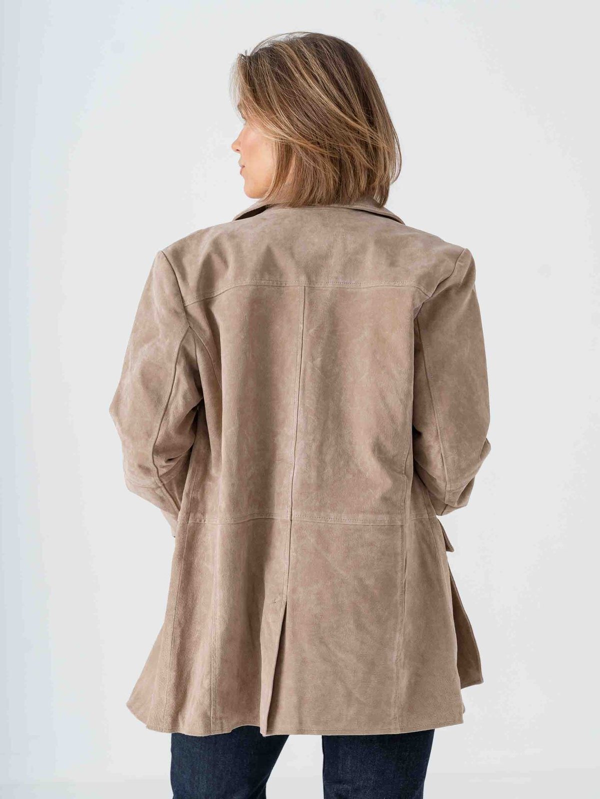 Vero Moda Pernille Long Sleeve Suede Jacket Silver Mink