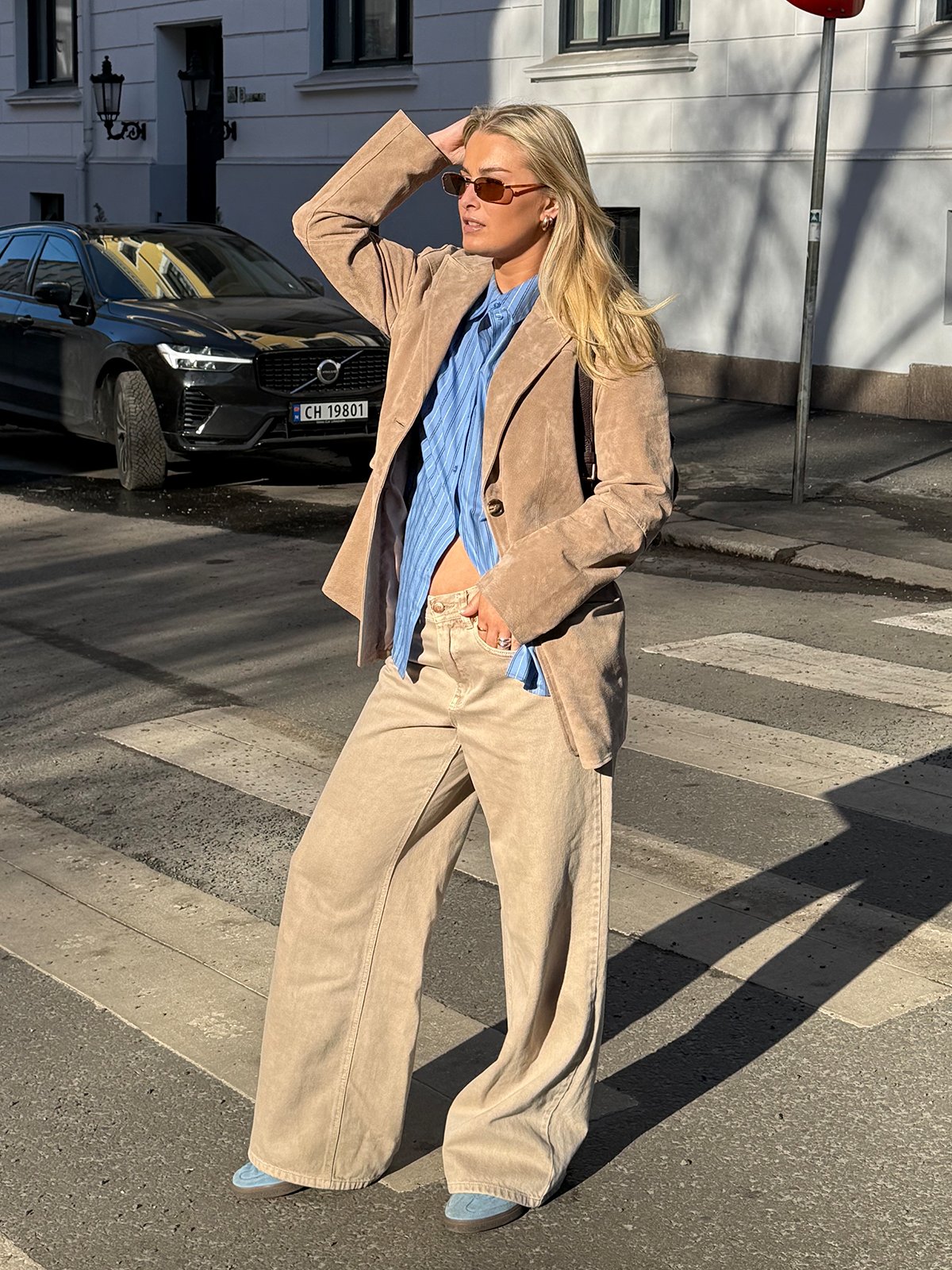 Vero Moda Pernille Long Sleeve Suede Jacket Silver Mink