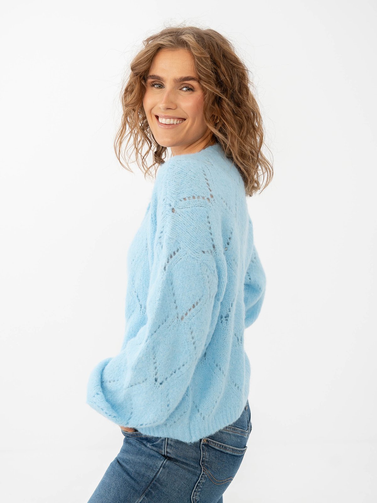 Vero Moda Novah Long Sleeve Button Cardigan Airy Blue