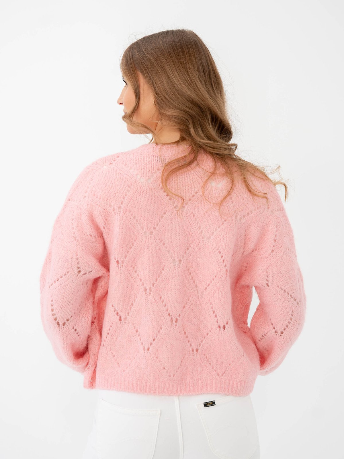 Vero Moda Novah Long Sleeve Button Cardigan Bonbon