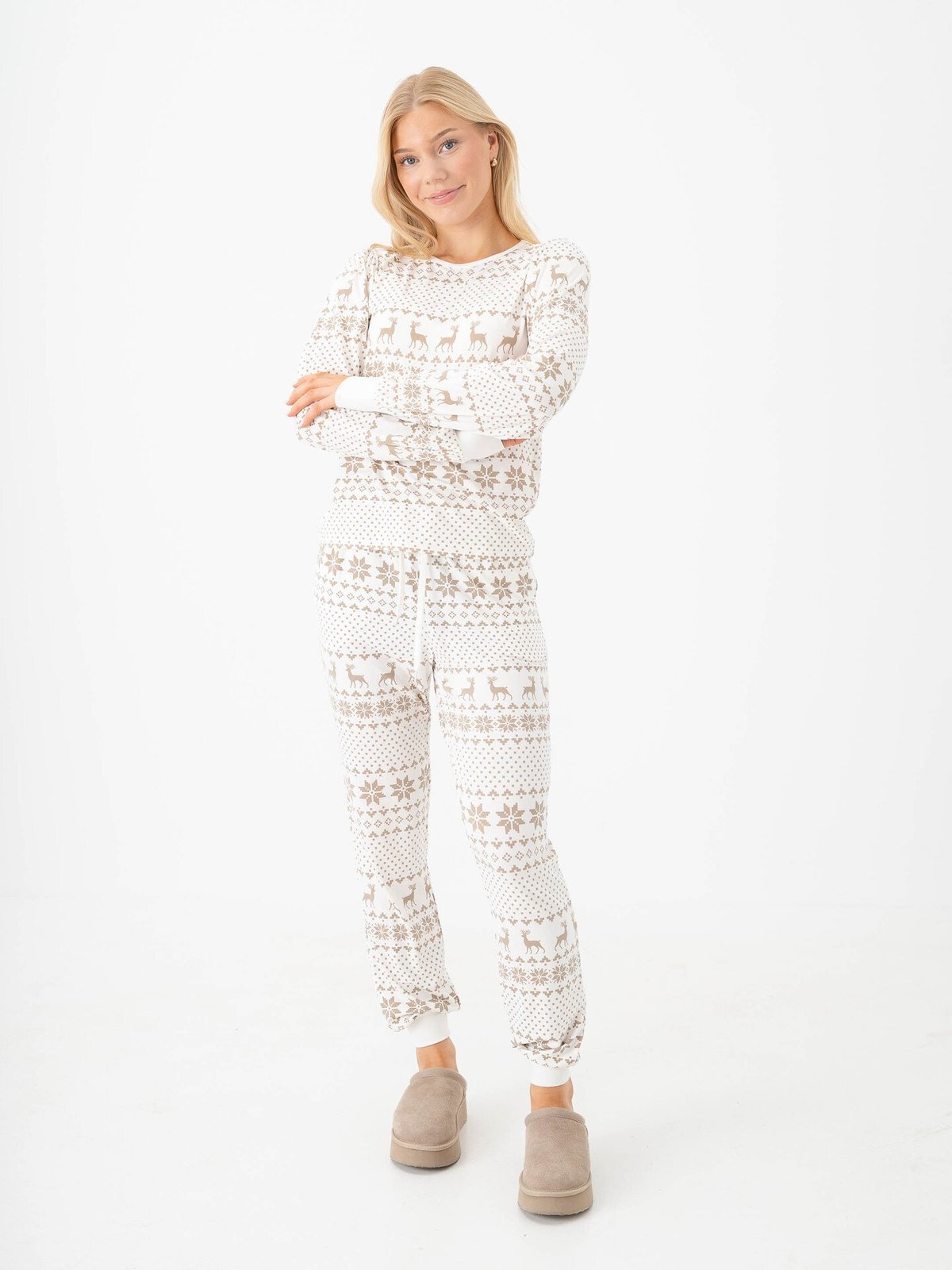 Vero Moda Chris NW Pants XMAS Cloud Dancer / Silver Mink xmas