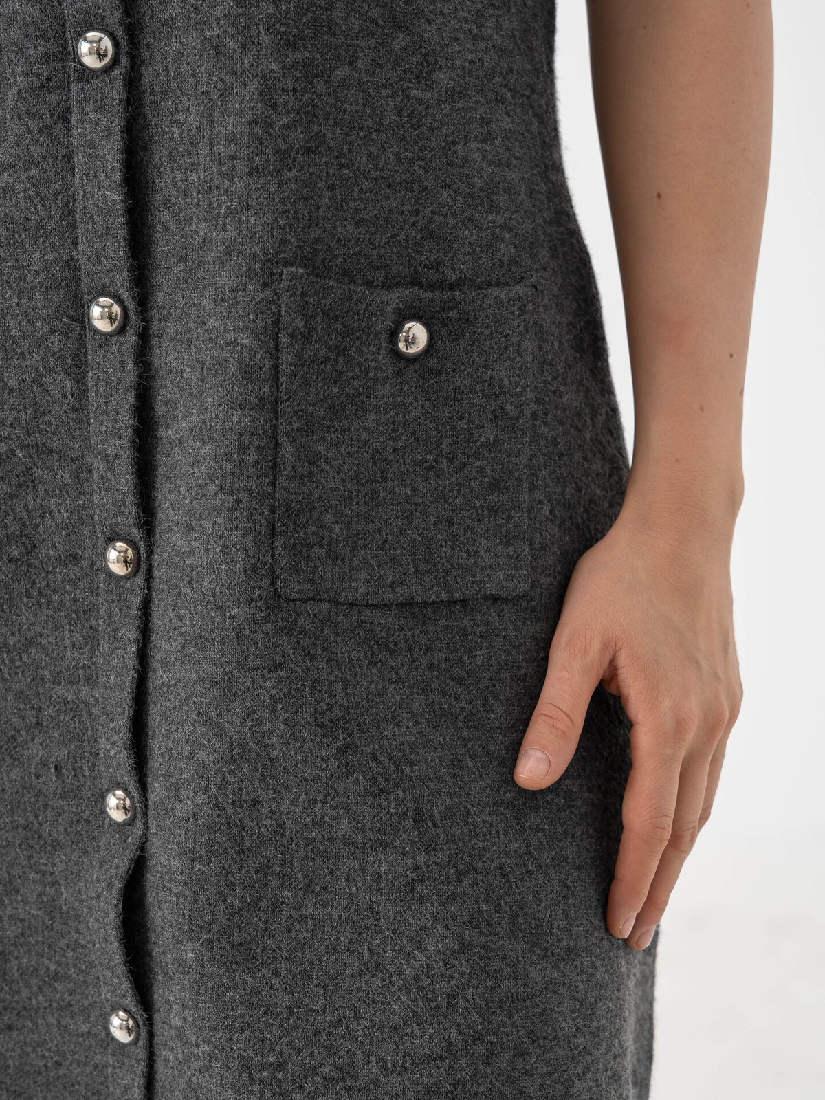 Vero Moda Johanna Short Sleeve O-Neck Dress Medium Grey Melange