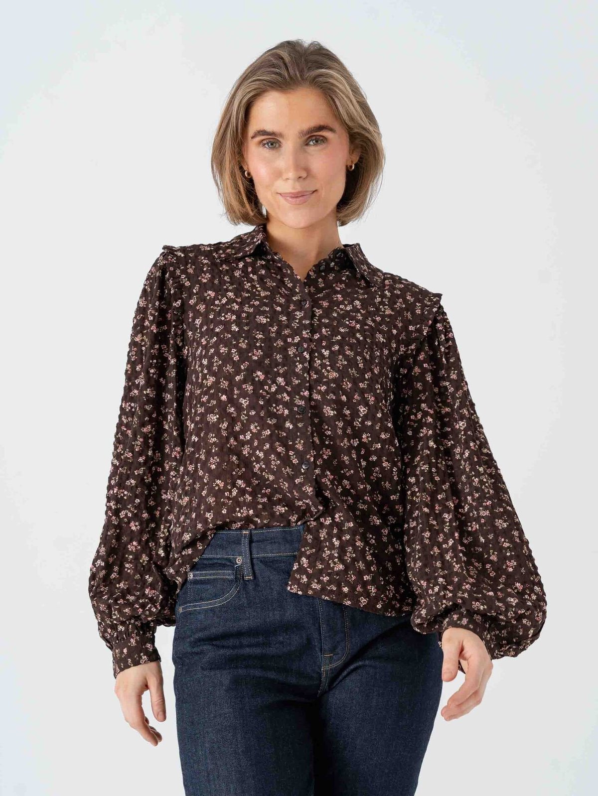 Vero Moda Aware Noelle Long Sleeve Shirt Chocolate Torte Rose Elegance
