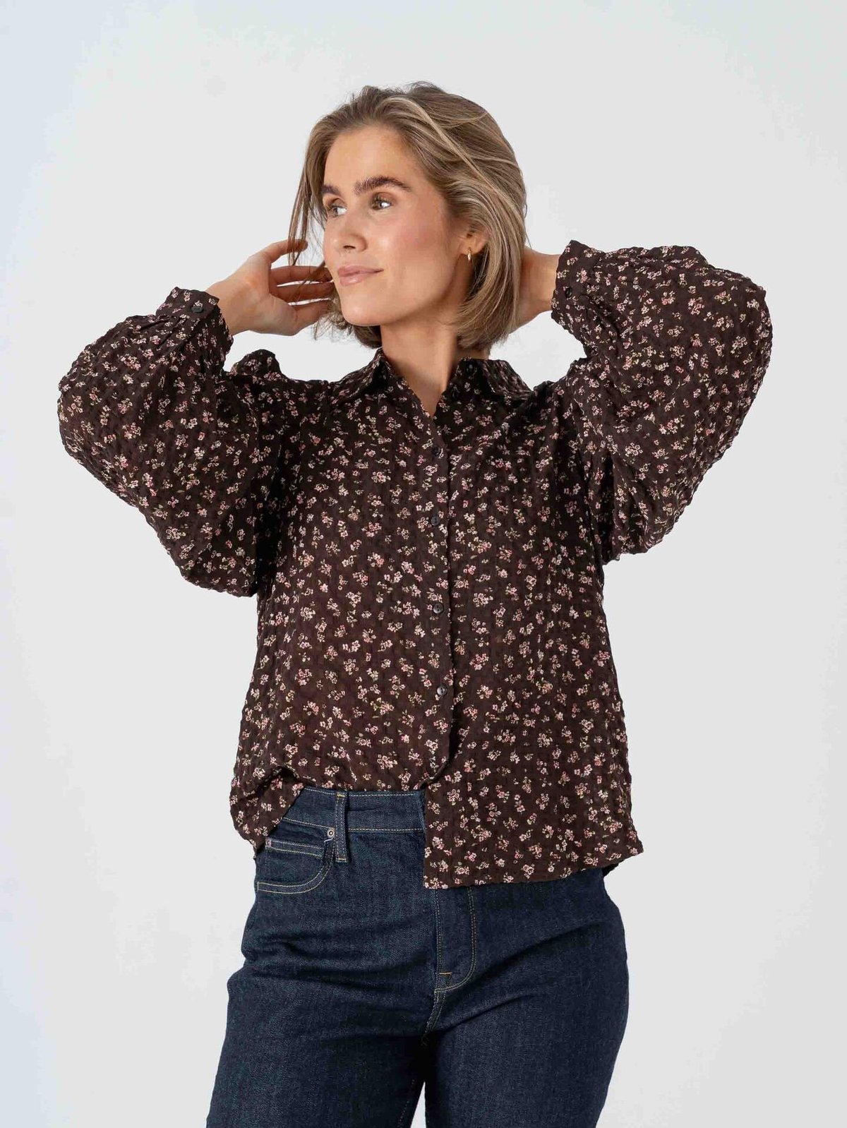 Vero Moda Aware Noelle Long Sleeve Shirt Chocolate Torte Rose Elegance