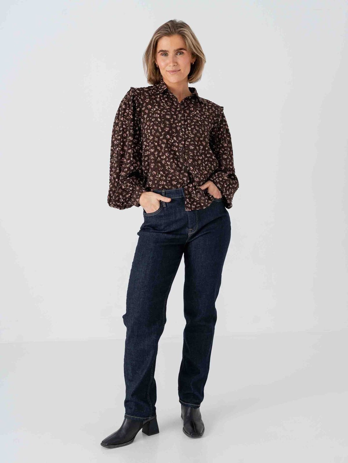 Vero Moda Aware Noelle Long Sleeve Shirt Chocolate Torte Rose Elegance