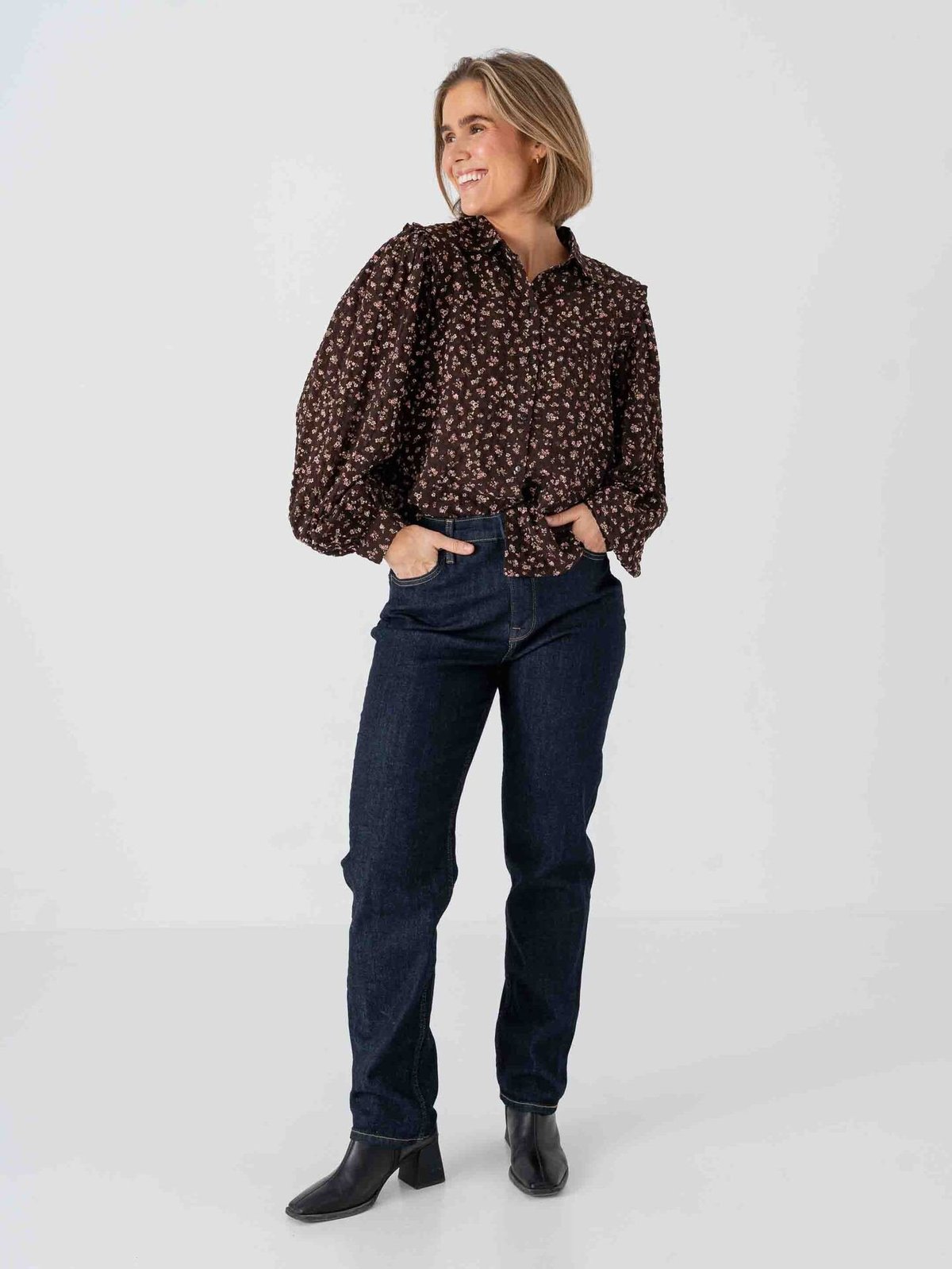 Vero Moda Aware Noelle Long Sleeve Shirt Chocolate Torte Rose Elegance