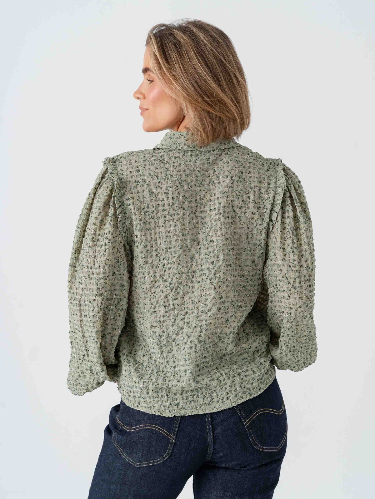 Vero Moda Aware Noelle Long Sleeve Shirt Hedge Green Iceberg Green